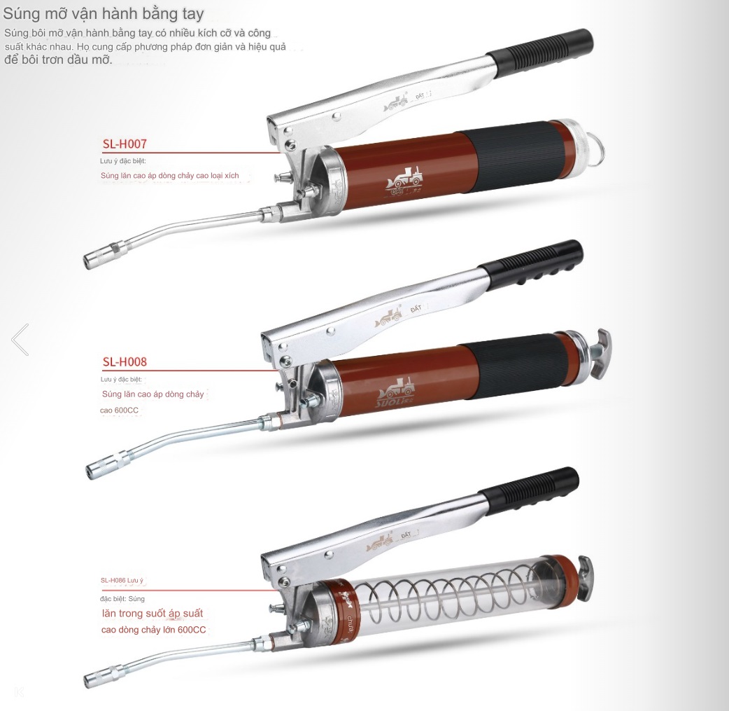 Bơm tay 600cc , dòng sản phẩm chất lượng cao sử dụng mỡ nhôi hoặc mỡ tuýp - mỡ sâu