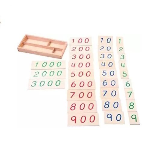 (Bản quốc tế) Hộp thẻ số 1-3000 nhỏ - Small Wooden Number Cards With Box 1-3000