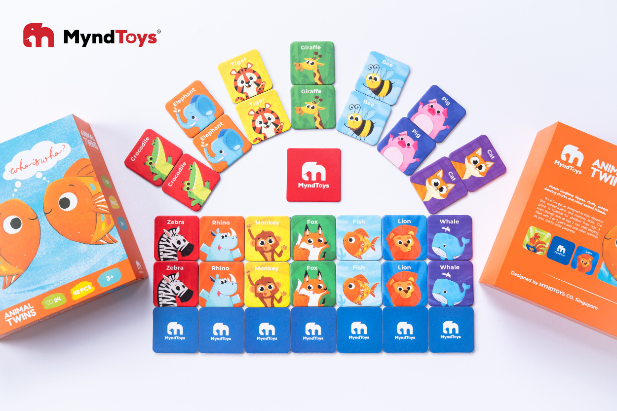 Đồ Chơi Xếp Hình MyndToys - Animal Twins - Memory Matching Game 48 Thẻ Dành Cho Các Bé Trên 2 Tuổi