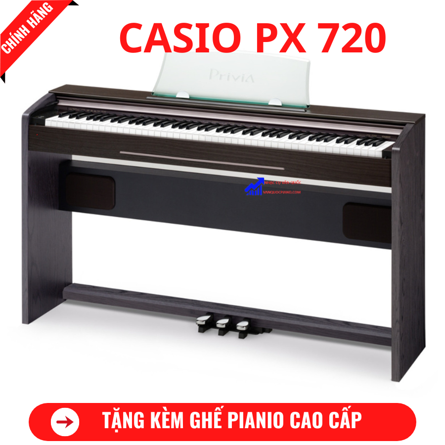 Đàn Piano Điện Casio PX 720 + Tặng Kèm Ghế Piano+ Khăn Phủ Đàn