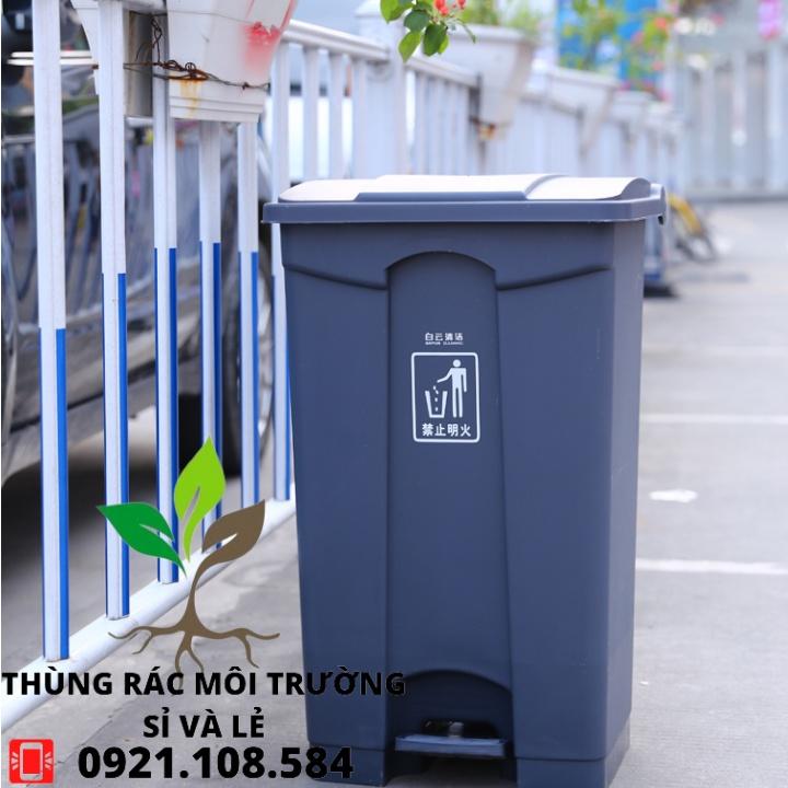 THÙNG RÁC NHỰA ĐẠP CHÂN 68L