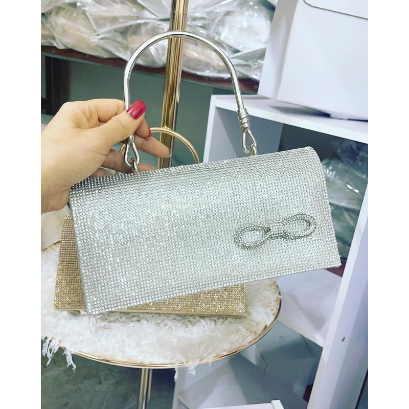Clutch đi tiệc-ví cầm tay nữ đi tiệc lụa đá trơn- siêu nhẹ