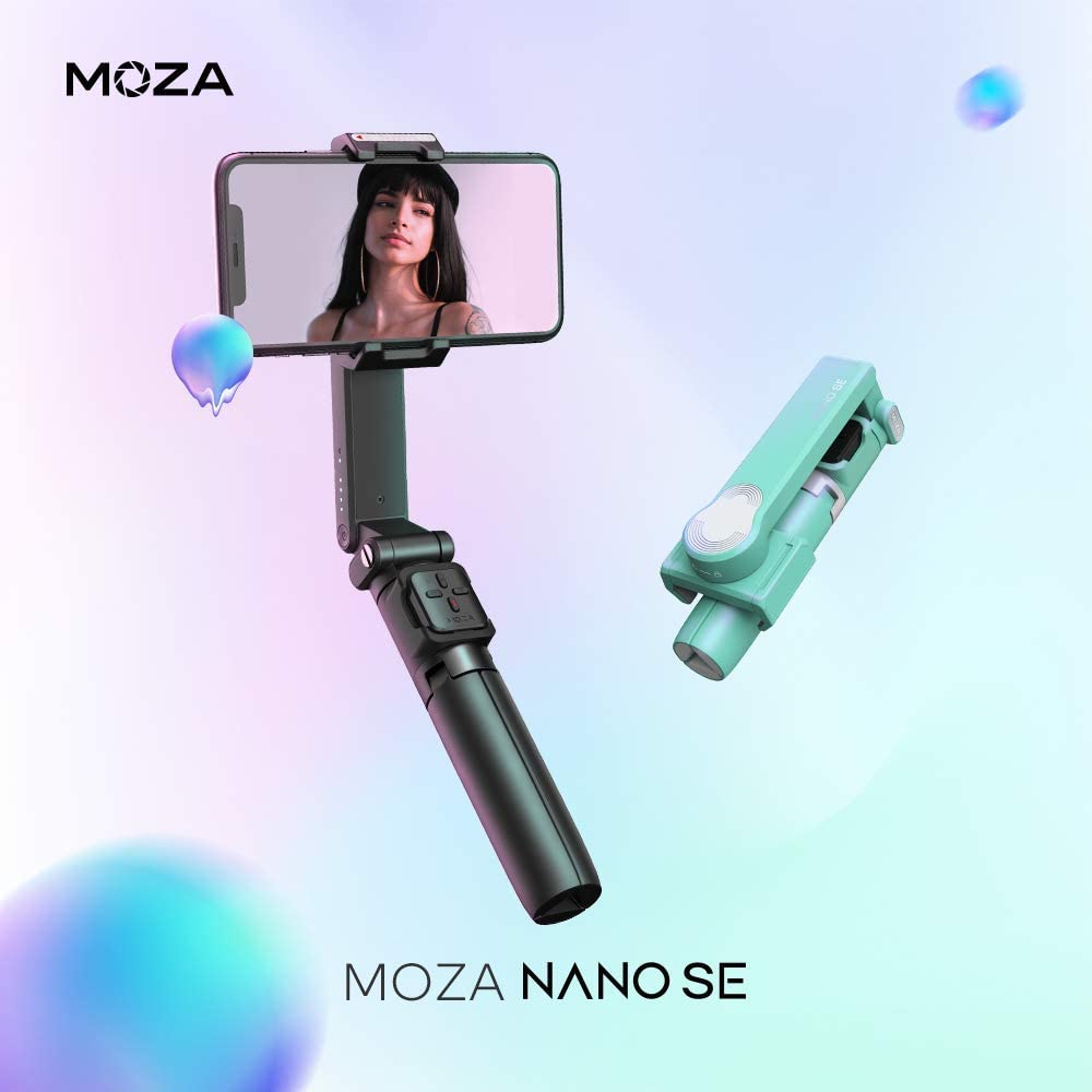 MOZA NANO SE BLACK - Tay Cầm Chống Rung Cho Điện Thoại, Thân Gấp Gọn Tiện Lợi, Tải Trọng Tối Đa Lên Đến 280g - Hàng Chính Hãng