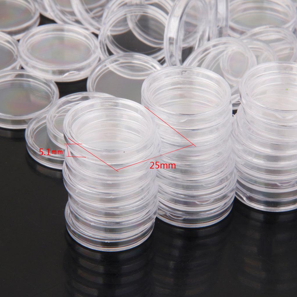 Set 100 Hộp Bằng PS Trong Suốt Dùng Sưu Tập Tiền Xu - Tùy Chọn Size