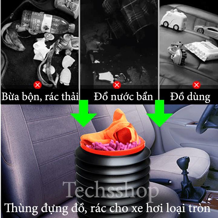 Thùng xếp gọn đa năng có tay xách - xô xếp gọn 4 lít - Thùng rác xếp gọn xe ô tô - Xô gấp gọn tiện lợi