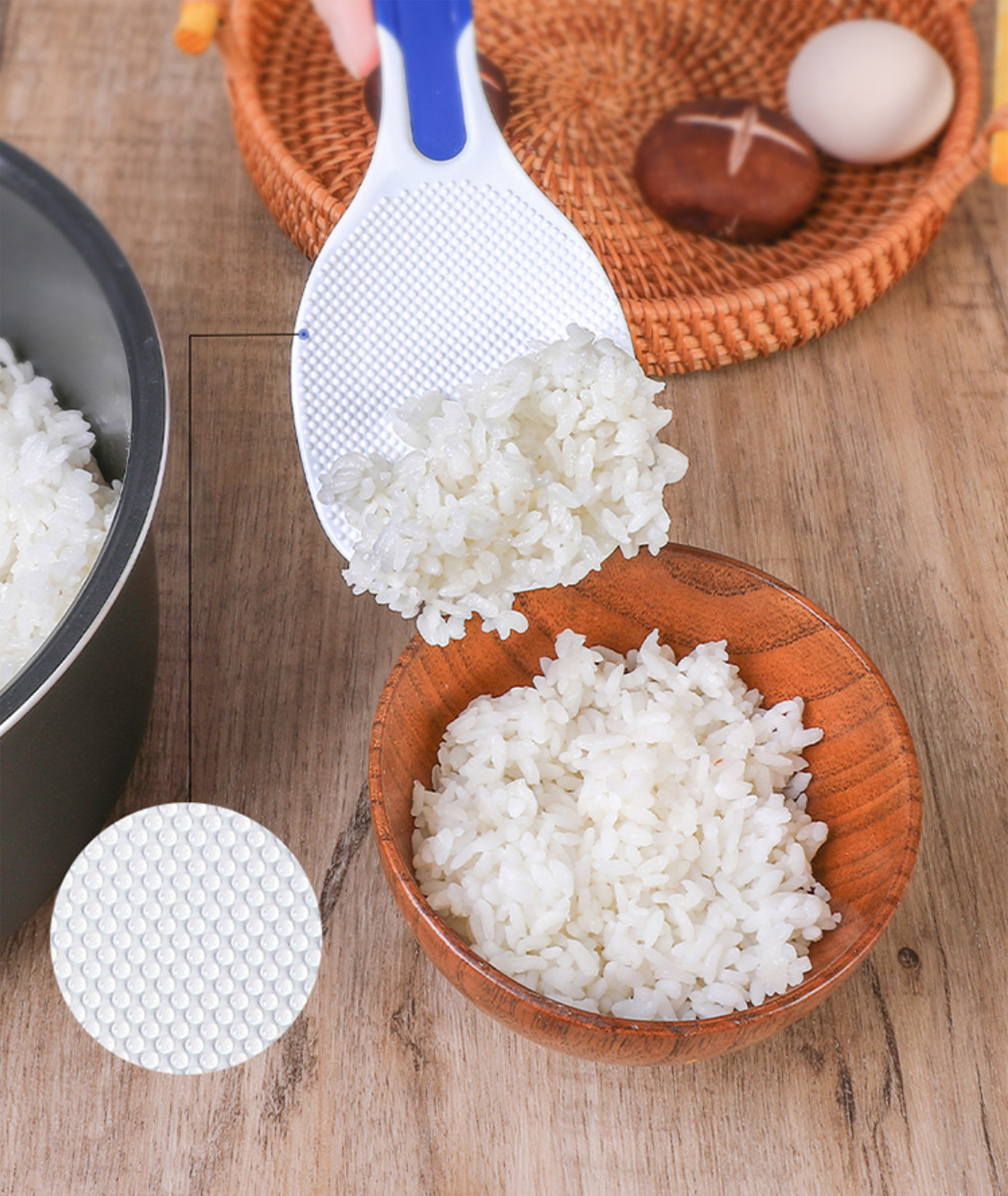 Muôi xới cơm chống dính, kháng khuẩn, không sản sinh ra các hoạt chất gây hại trong quá trình sử dụng - nội địa Nhật Bản