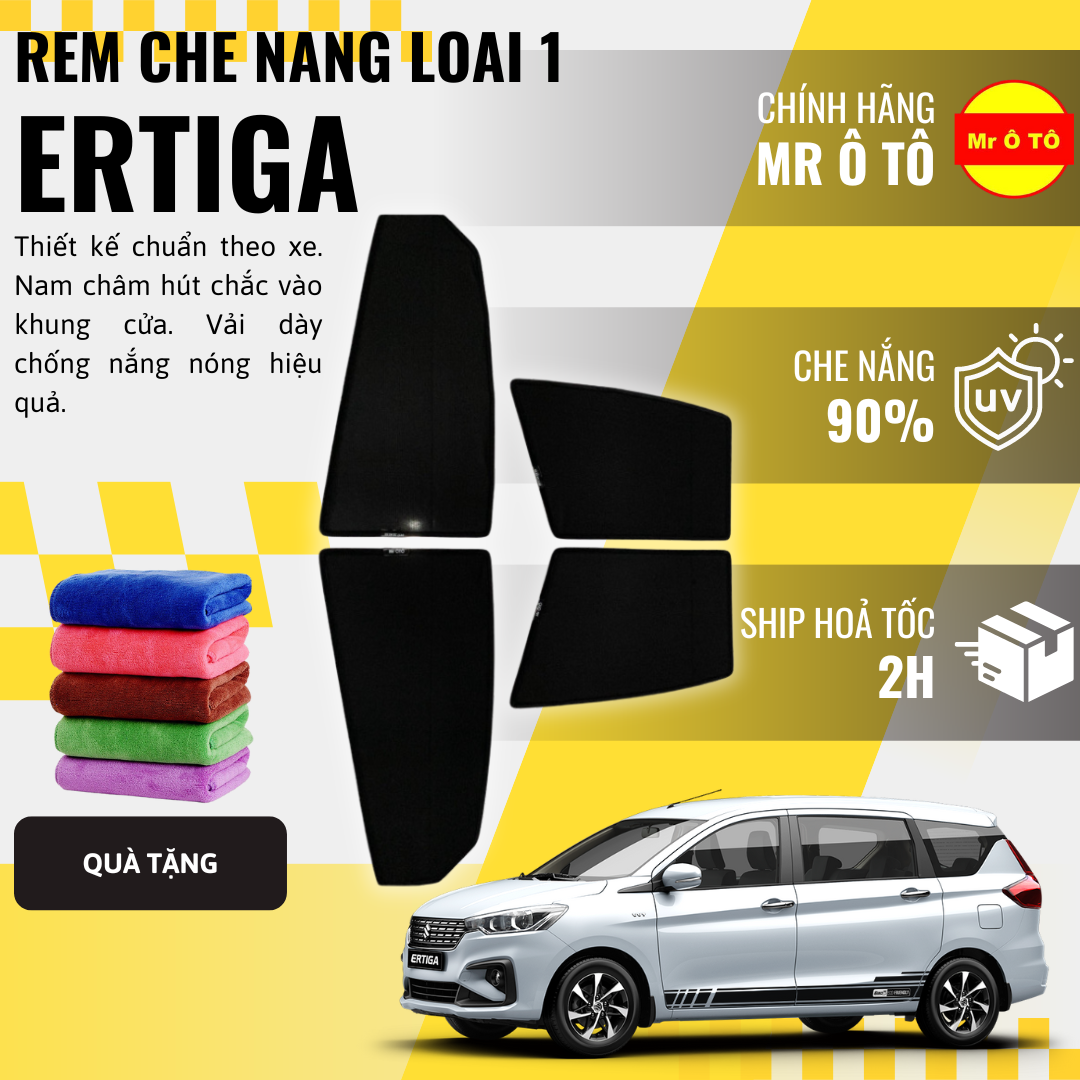 Rèm Che Nắng Xe Suzuki Ertiga Loại 1 Mr Ô TÔ Bảo Hành 24 tháng Cam Kết Chuẩn Khít Theo Xe