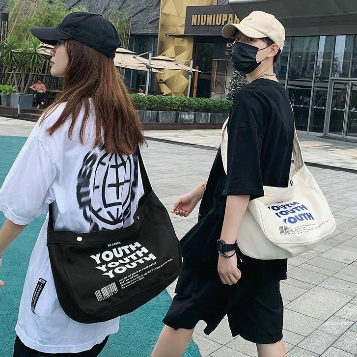 Túi đeo chéo nam nữ thời trang unisex vải canvas đi học đi chơi