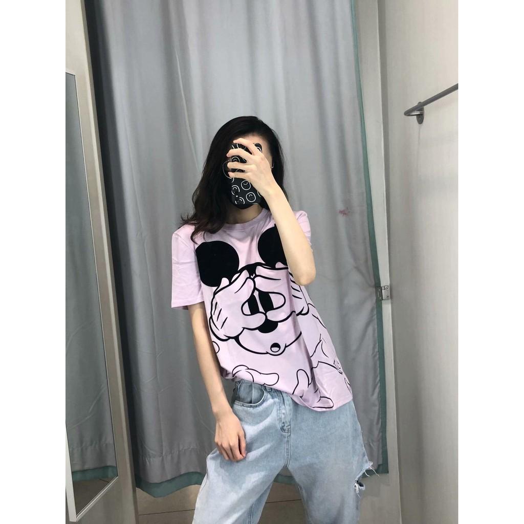 Siêu phẩm hàng xuất Áo thun hình Micky màu tím ngọt lịm và màu trắng trẻ trung