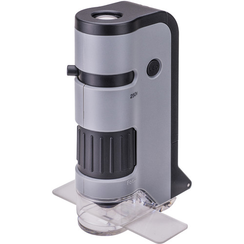 Kính hiển vi bỏ túi cao cấp Carson MicroFlip MP-250 (Phóng đại 100x -250x) có đèn tia cực tím UV kiểm tra tiền - Hàng chính hãng