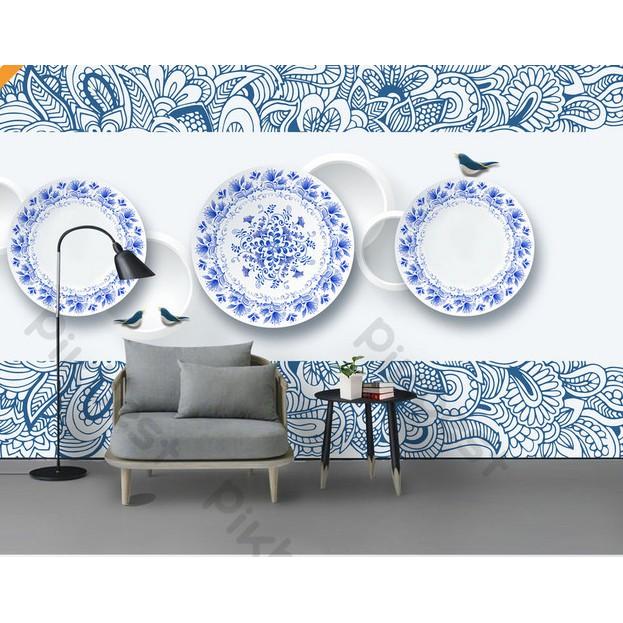 Tranh dán tường Tranh phong thủy hoa văn trang trọng, tranh dán tường 3d hiện đại MS1181402
