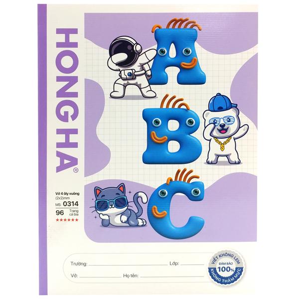 Lốc 5 Tập Học Sinh Class ABC 4 Ô Ly Vuông 96 Trang 100gsm - Hồng Hà 0314 (Mẫu Bìa Giao Ngẫu Nhiên) - Tặng Kèm 1 Cuốn Cùng Loại