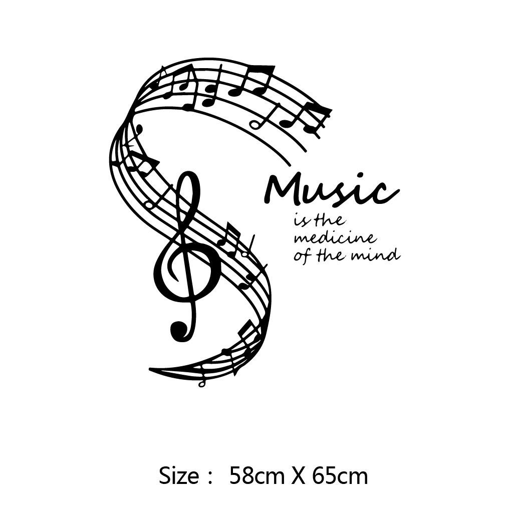 Decal dán tường Âm nhạc mẫu số 14 AmyShop - Music is the medicine of the mind