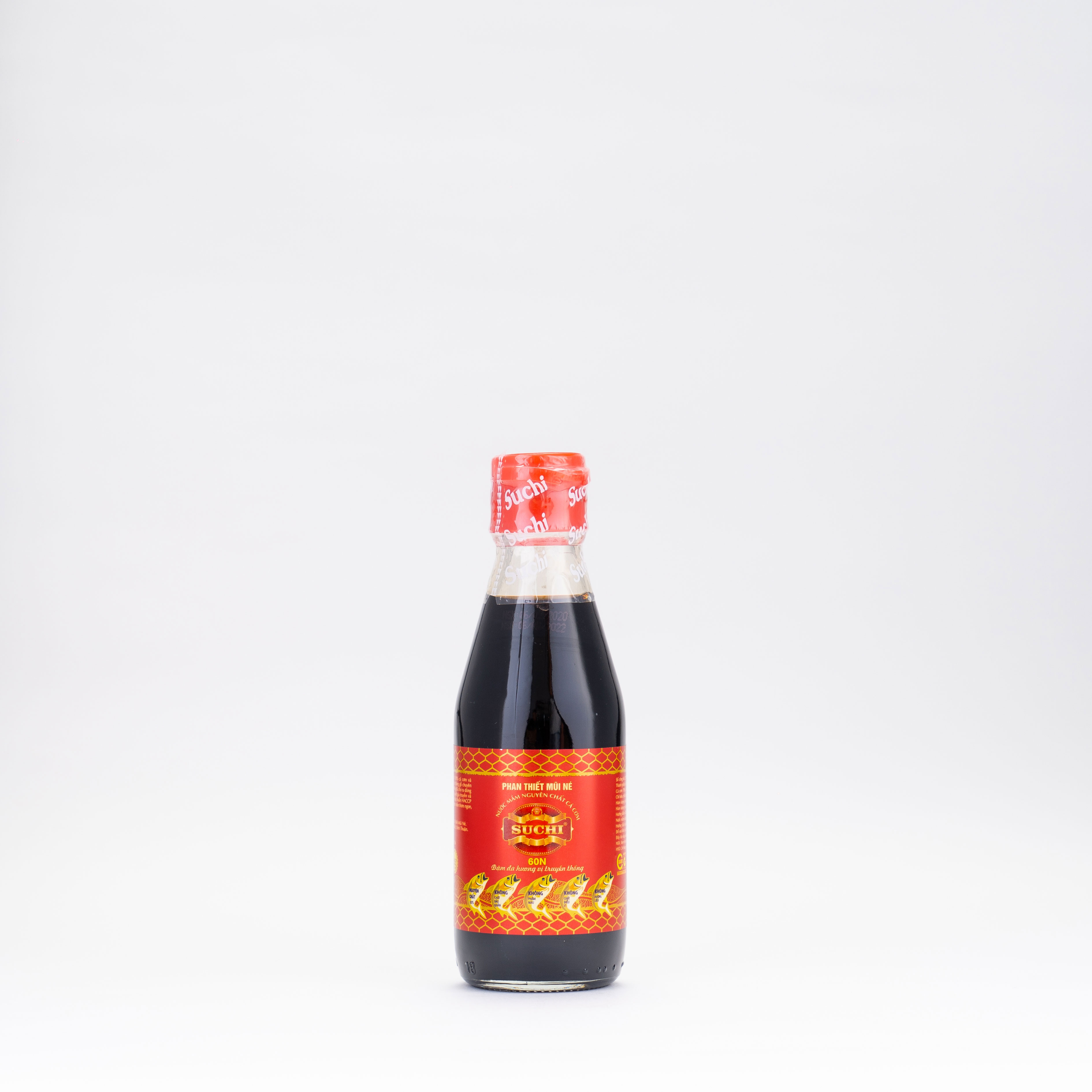 Hộp 6 Chai 60 Đạm x 180ml Nước Mắm Cá Cơm Truyền Thống có US FDA Xuất Khẩu Suchi 60N 180ml
