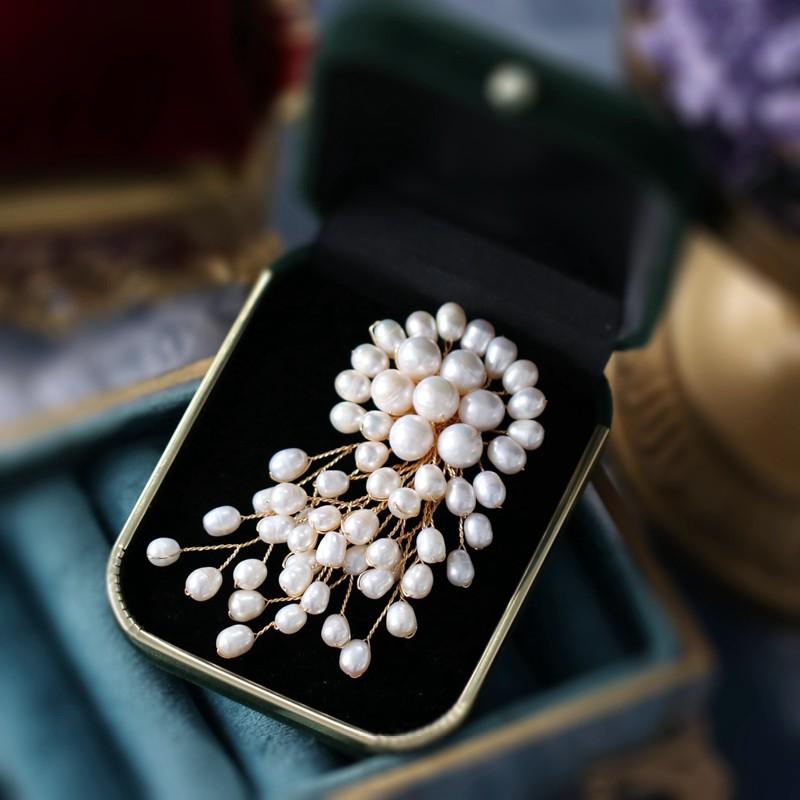 Trâm Cài Áo Đính Ngọc Trai Tự Nhiên Sang Trọng