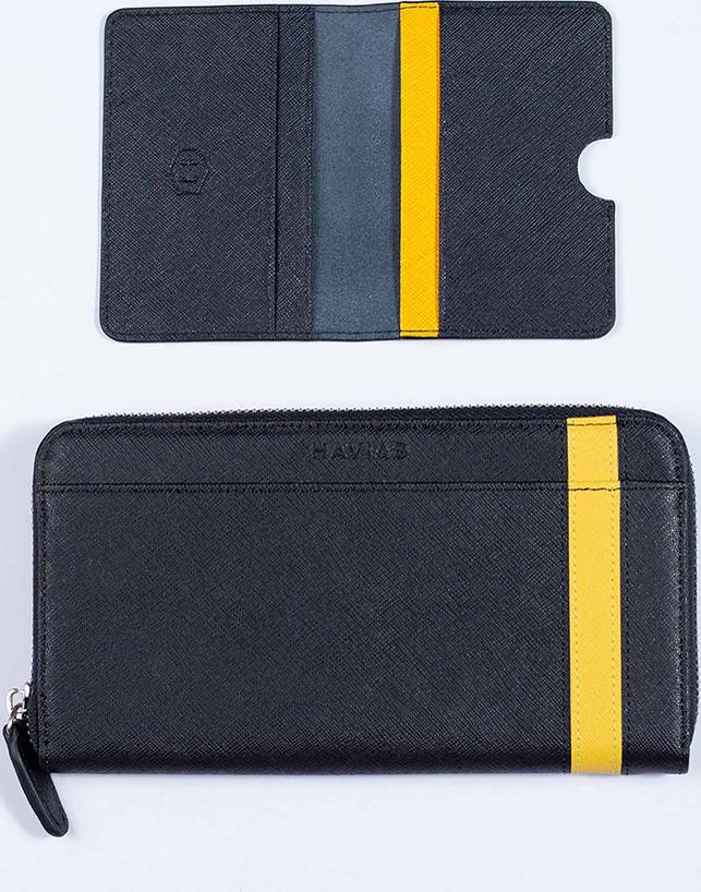 Bộ Ví The Viva Zipped Long & Harp Mini Wallet Black