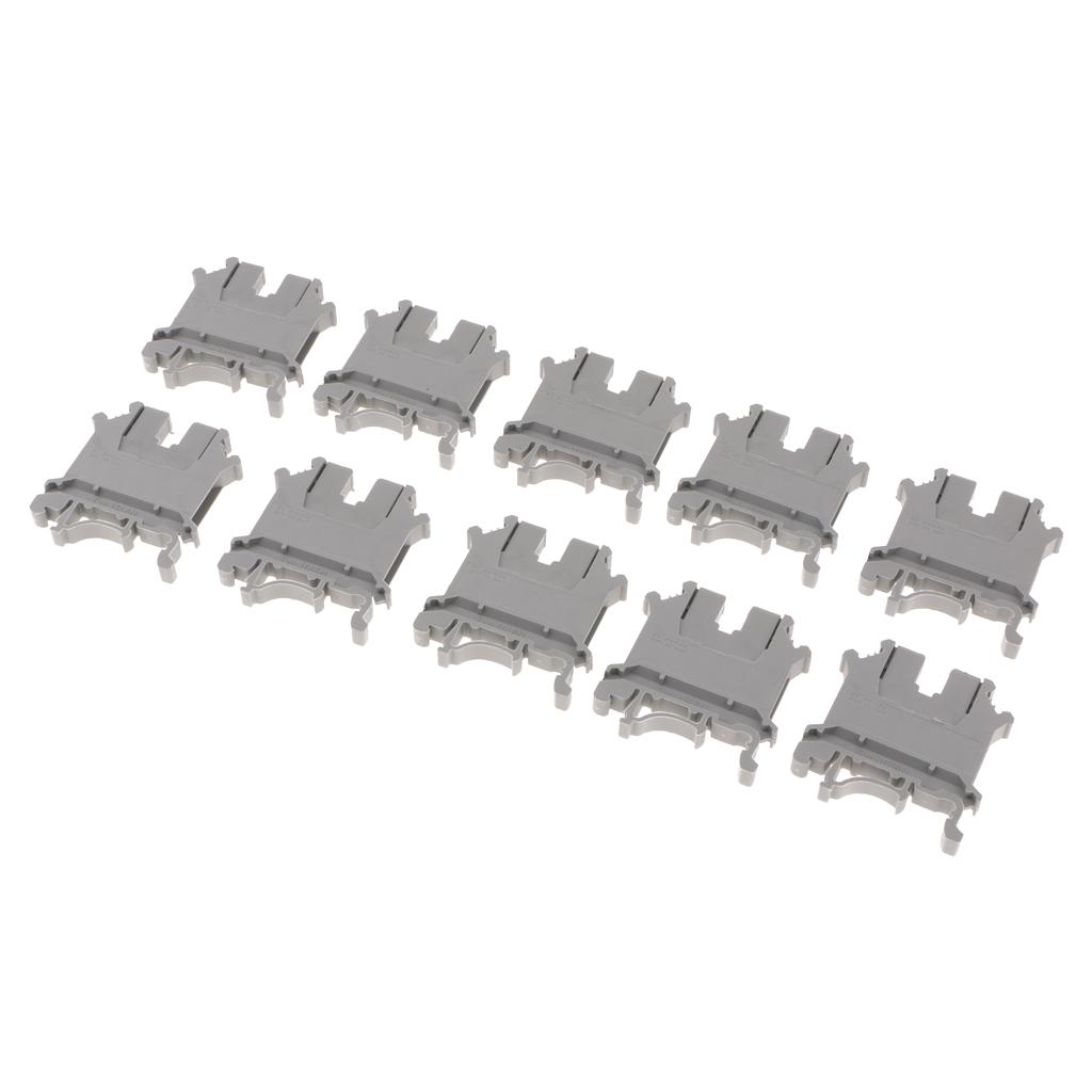 10 Pcs DIN Rail Terminal Block Screw Type UL 800V 0.2-4mm² gray UK-5N