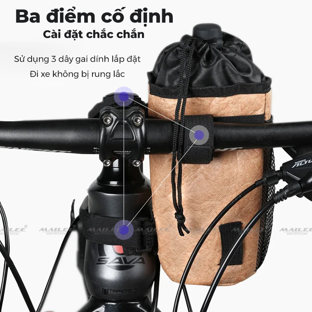 Túi giữ nhiệt đựng bình nước xe đạp ESL-007-4 giữ nhiệt giữ lạnh treo tay lái địa hình (Màu dupont) độ bền cao, chống rách, chống nước) kích thước 24x9cm - Mai Lee