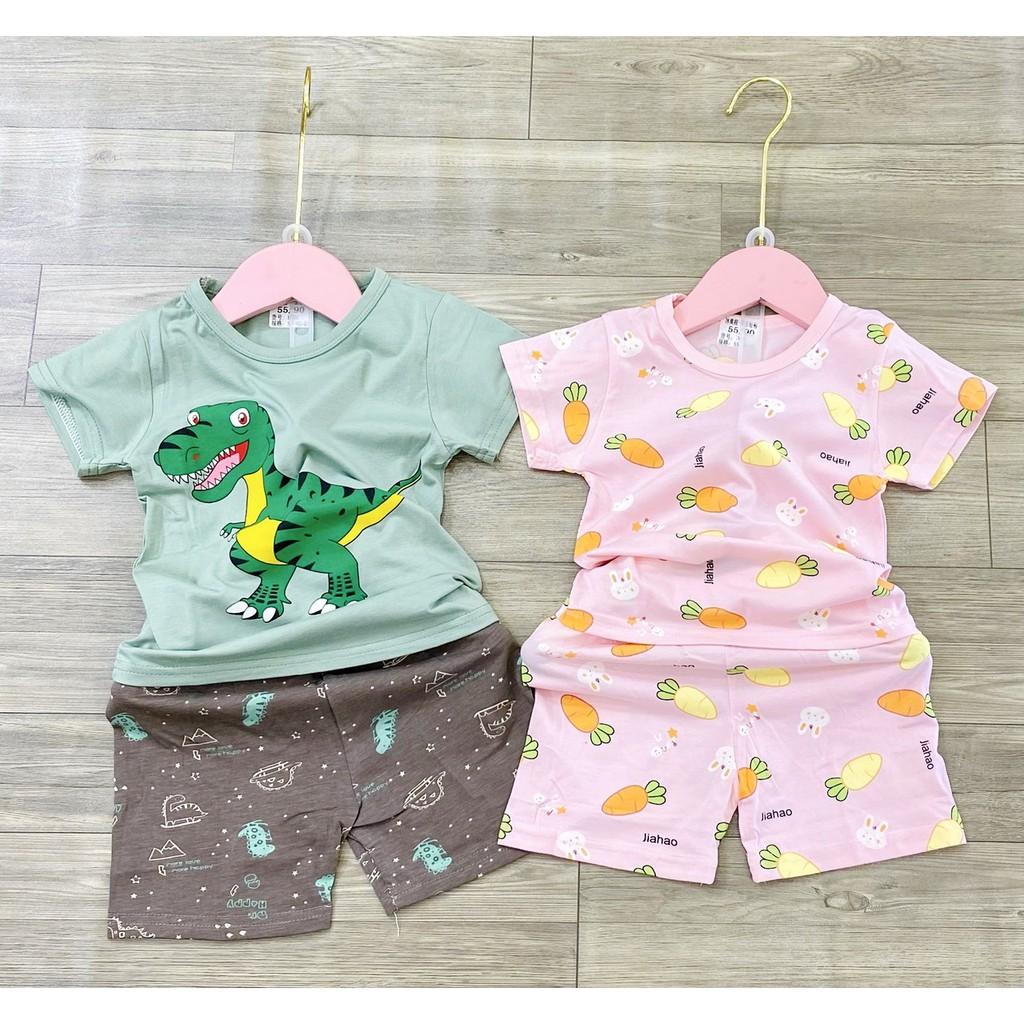 Bộ Cộc Tay Cho Bé Bộ Quảng Châu Xuất Hàn Cộc Tay Cho Bé Trai Bé Gái Chất Siêu Mềm Mịn Thoáng Mát