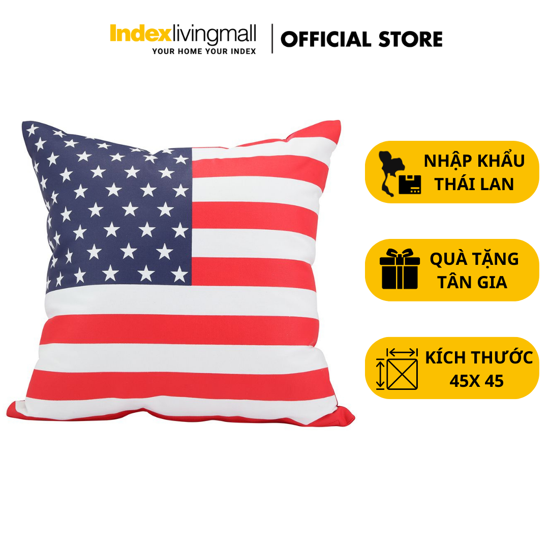 Gối tựa lưng sofa USA FLAG chất liệu cotton tổng hợp mềm mịn, vỏ họa tiết cờ Mỹ | Index Living Mall - Phân phối độc quyền tại Việt Nam