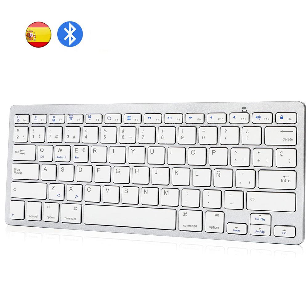 Tây Ban Nha Teclado Bàn Phím Bluetooth Không Dây Tây Ban Nha Bàn Phím Cho Mạc iPad iPhone IOS Android Windows Smart Tivi