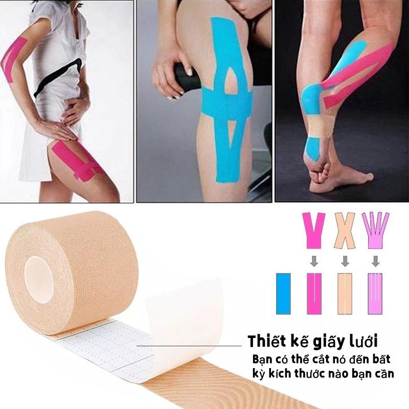 Băng keo thể thao quấn cổ chân giày đá bóng tự dính, băng cuốn bó gối dán cơ thể thao cổ tay ngón tay