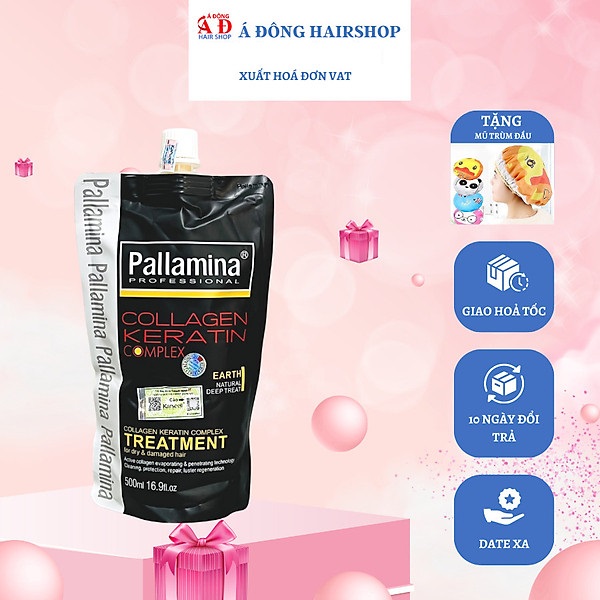 Kem hấp ủ tóc Pallamina Collagen Keratin Complex Treatment siêu mượt 500ml