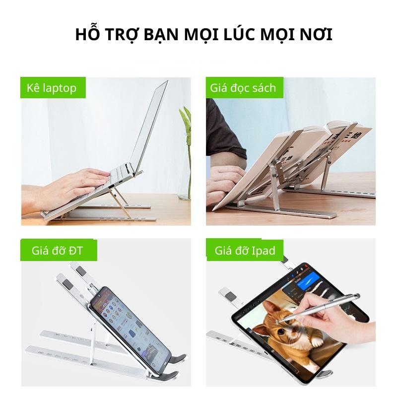 Kệ Đỡ Máy Tính, Giá Đỡ Laptop Nhôm, Kèm Túi Đựng,Thiết Kế Nhỏ Gọn,Tản Nhiệt Máy Tính,Tùy Chỉnh Độ Cao - A:Màu Đen