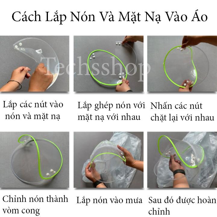 Áo Mưa Cánh Tròn 2 Đầu Có Nón Và Khẩu Trang Che Kính Chiếu Hậu Và Đèn Tiện Lợi Che Mưa