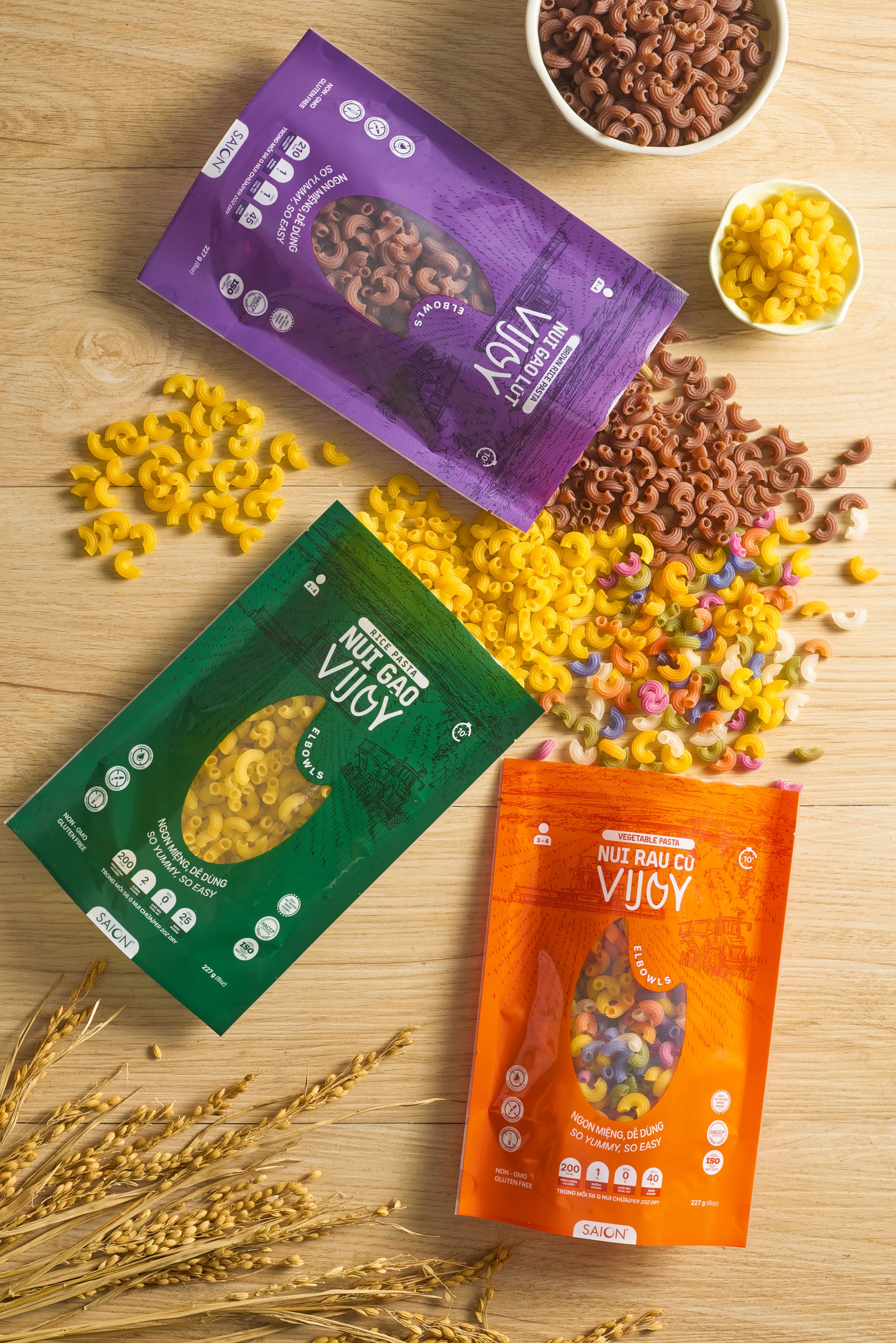 NUI RAU CỦ VIJOY Nui ống ngắn_ Nui Ngũ Sắc, Eat Clean Thực Dưỡng Cao Cấp Hỗ Trợ Ăn Kiêng, Ăn Dặm