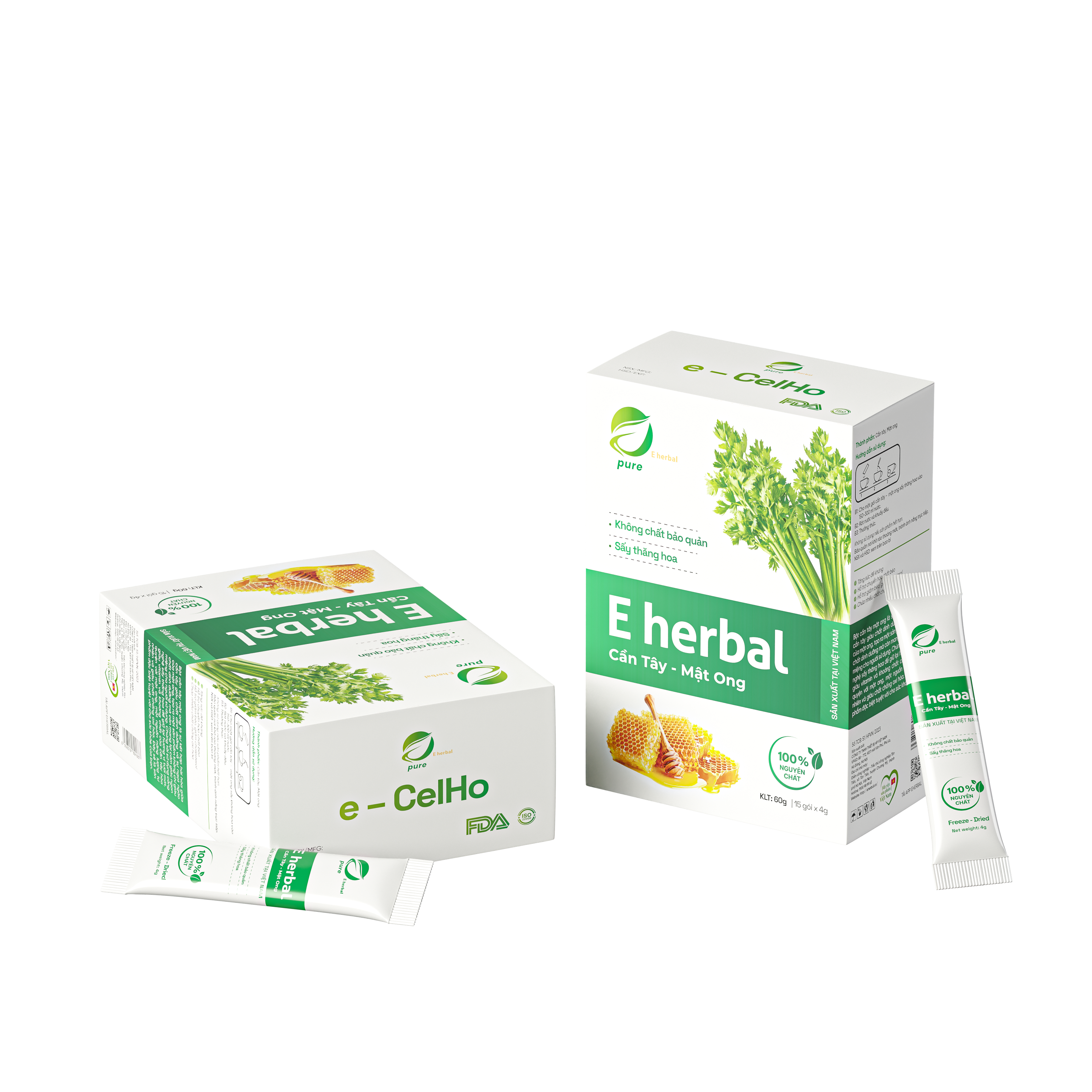Bột cần tây mật ong (hộp 15 gói x 4gam/gói)