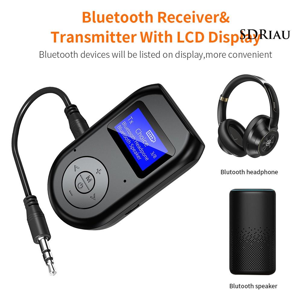 Thiết Bị Truyền Nhận Tín Hiệu Âm Thanh Bluetooth 5.0 2 Trong 1 Có Thể Sạc Kèm Phụ Kiện