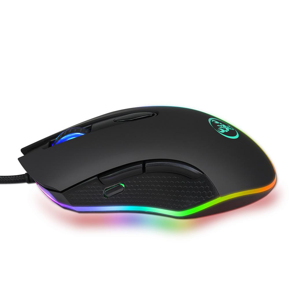 HXSJ S500 Gaming Mouse USB Wired Mechanical Mouse Max. 4800DPI Programming 6 Buttons Breathing LED Mouse Gamer for PC