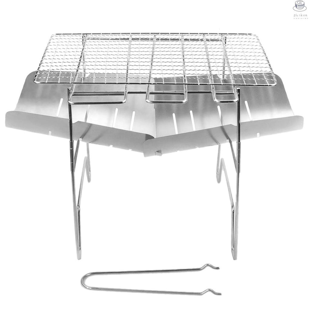 Giá đỡ bếp than mini bằng thép không gỉ có thể gấp gọn tiện dụng mang theo cắm trại