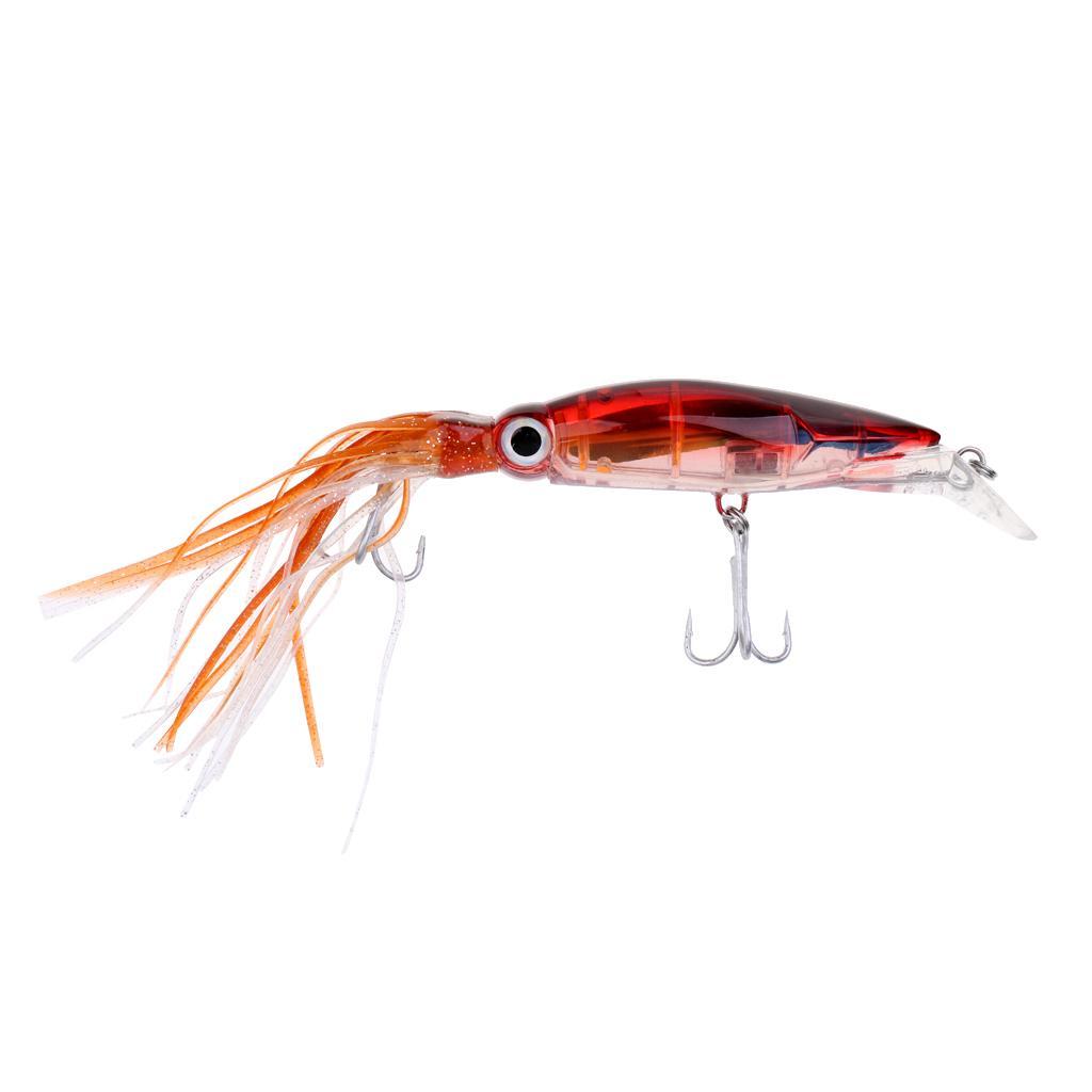3-4pack Squid Jig Fishing Tackle Bait Hook Tuna Marlin Trolling Lure Brown