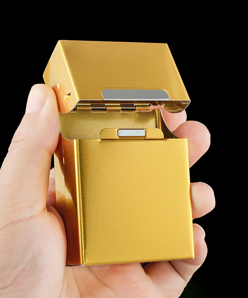 Hộp Đựng Thuốc 20 Điếu Lớn Ngắn Kim Loại Bóng Trơn 5 Màu