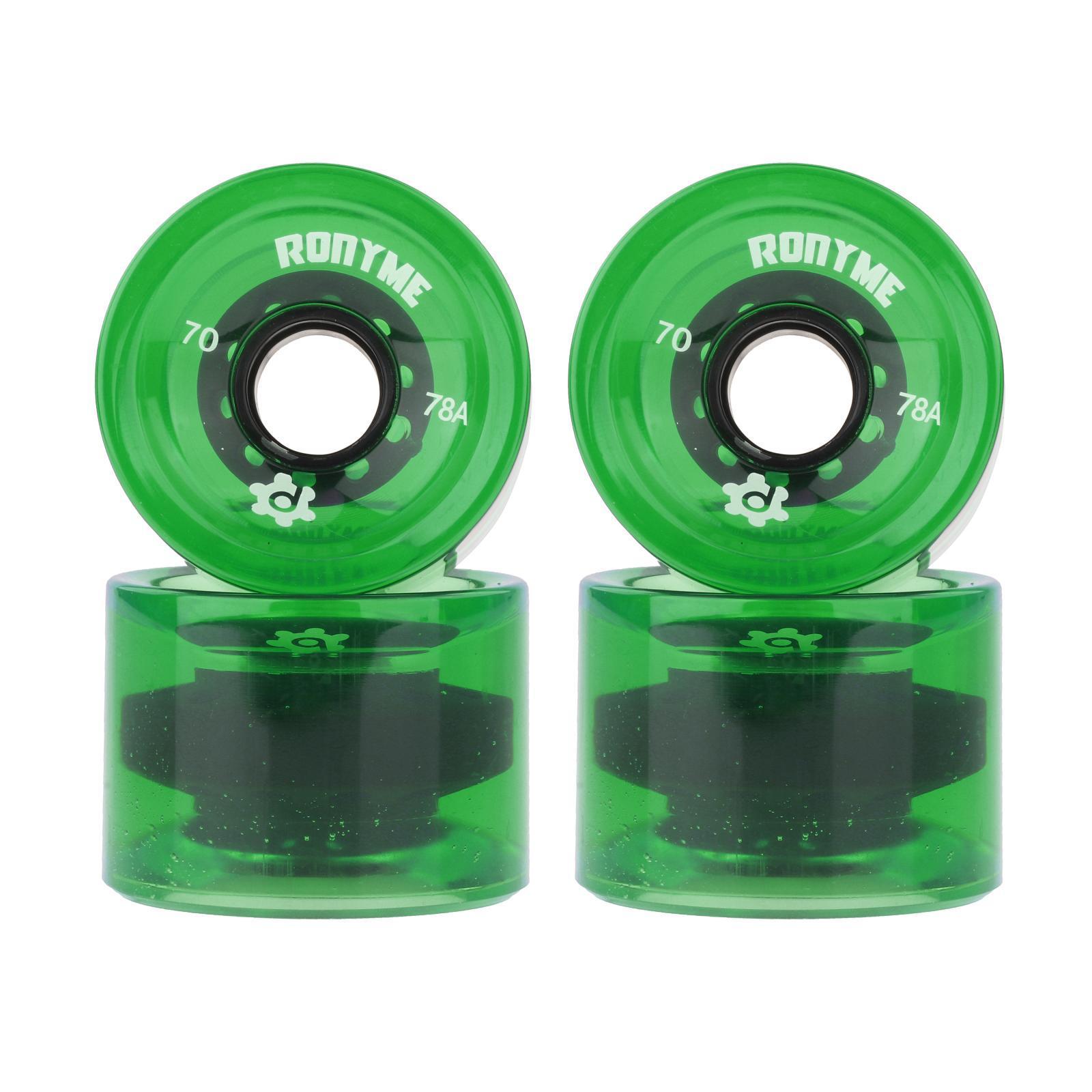8 Pack Skateboard Wheels, High Performance Longboard Wheel, Solid 70x51mm PU Roller Wheel for Cruiser Long Board Skateboard Repair Replacement
