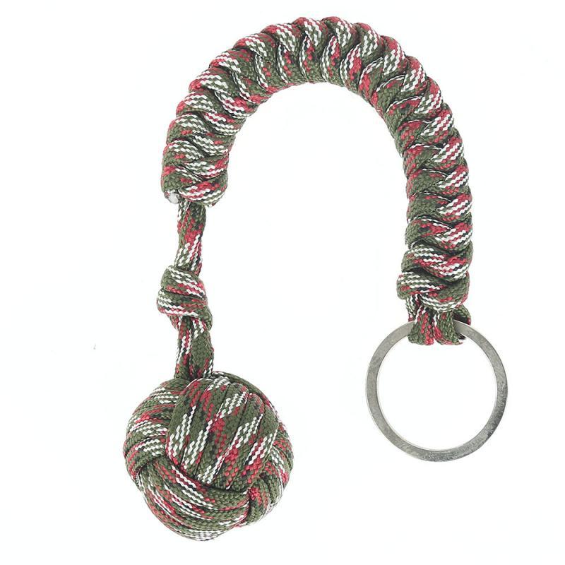 1 PC Monkey Fist Outdoor Hiking Travel Security Military Keychain Steel Ball Great M8