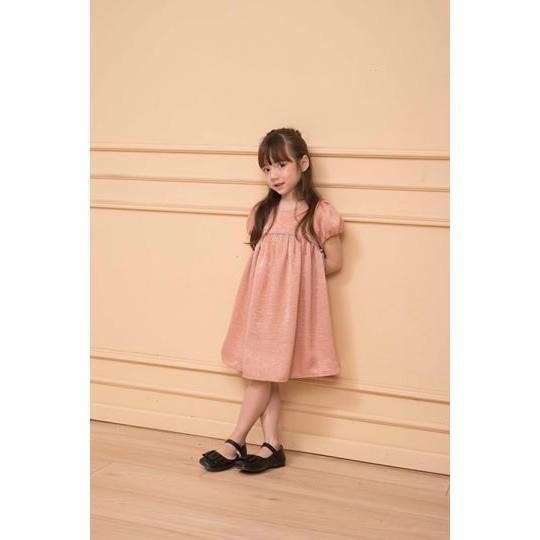 Váy bé gái CRABIE thiết kế babydoll tay bồng lụa dự tiệc xinh xắn cho bé từ 3,4,5,6,7,8,9,10 tuổi - Silky dress - Đỏ