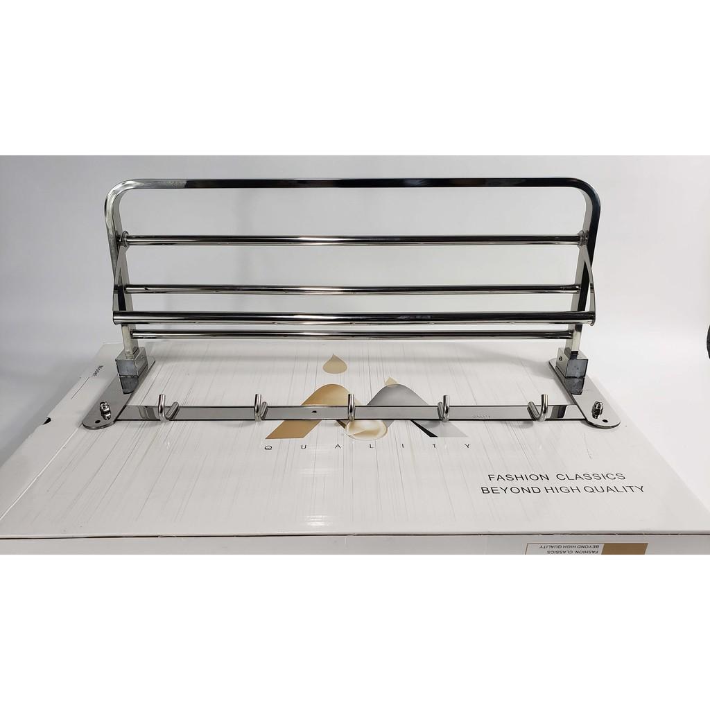 Kệ Vắt Khăn Inox Nhà Tắm Kệ Vắt 2 Tầng Dính Tường