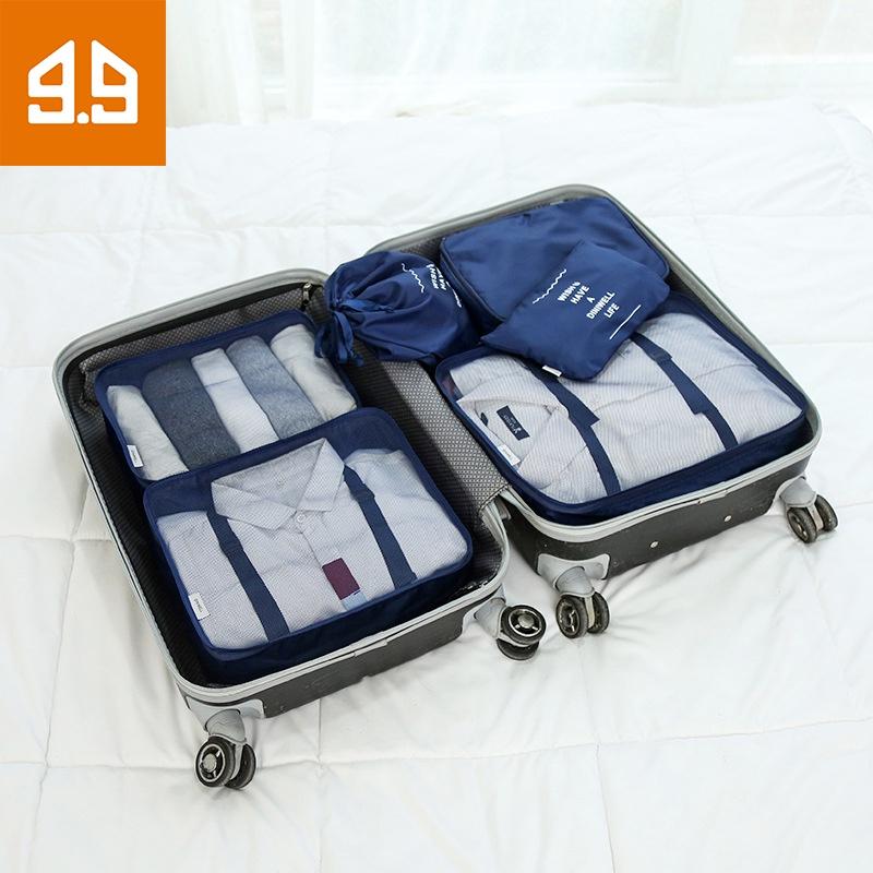 Set 6 túi du lich 1 mặt lưới tiện lợi phân loại đồ khi mang đi du lịch