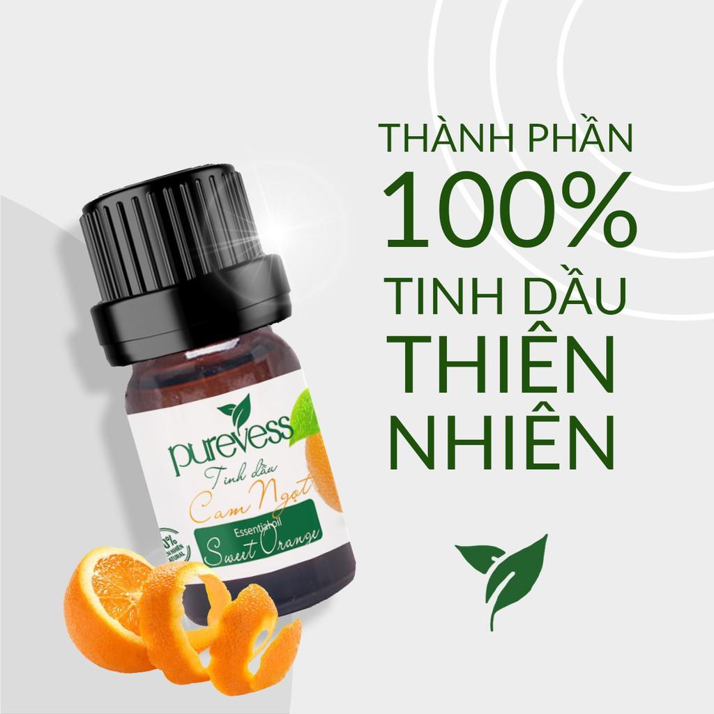Tinh dầu Cam Ngọt Purevess, thiên nhiên nguyên chất, giúp thư giãn và sảng khoái tinh thần. 10ml