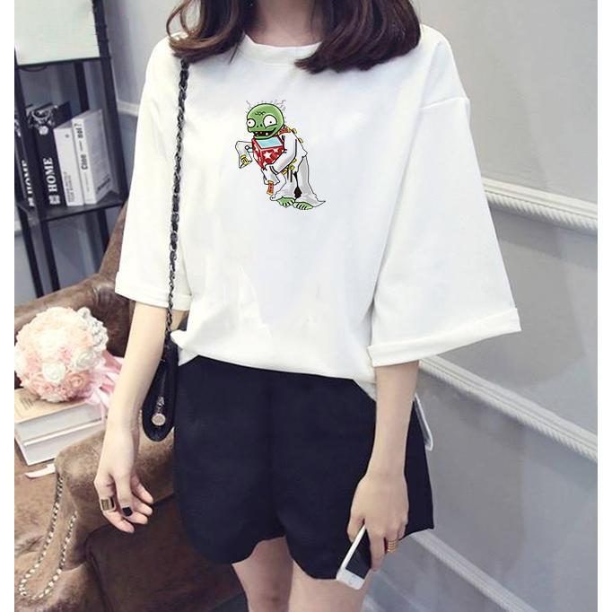 Áo thun tay lỡ Hàn Quốc form rộng in hình zombie vải dày mịn TEEWO110