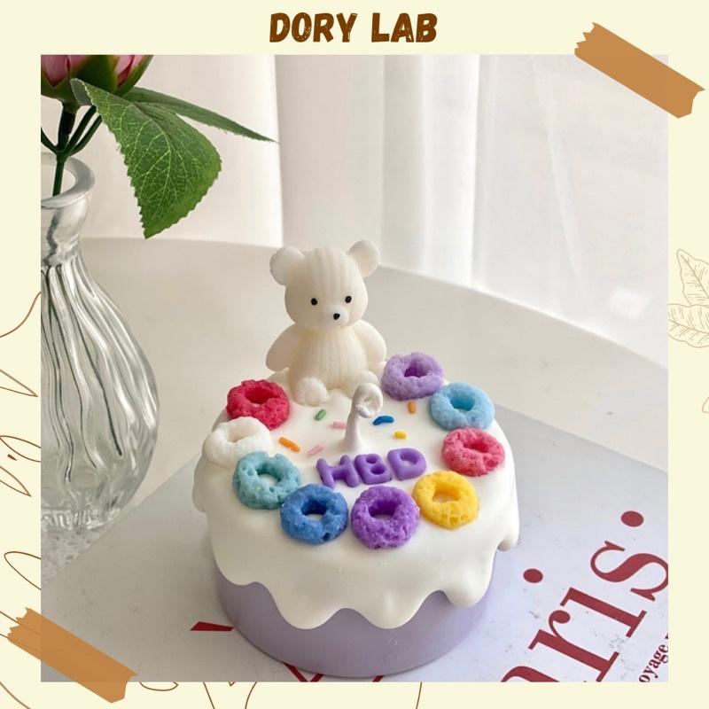 Nến Thơm Handmade Bánh Kem Gấu Con Topping Theo Yêu Cầu - Dory Lab