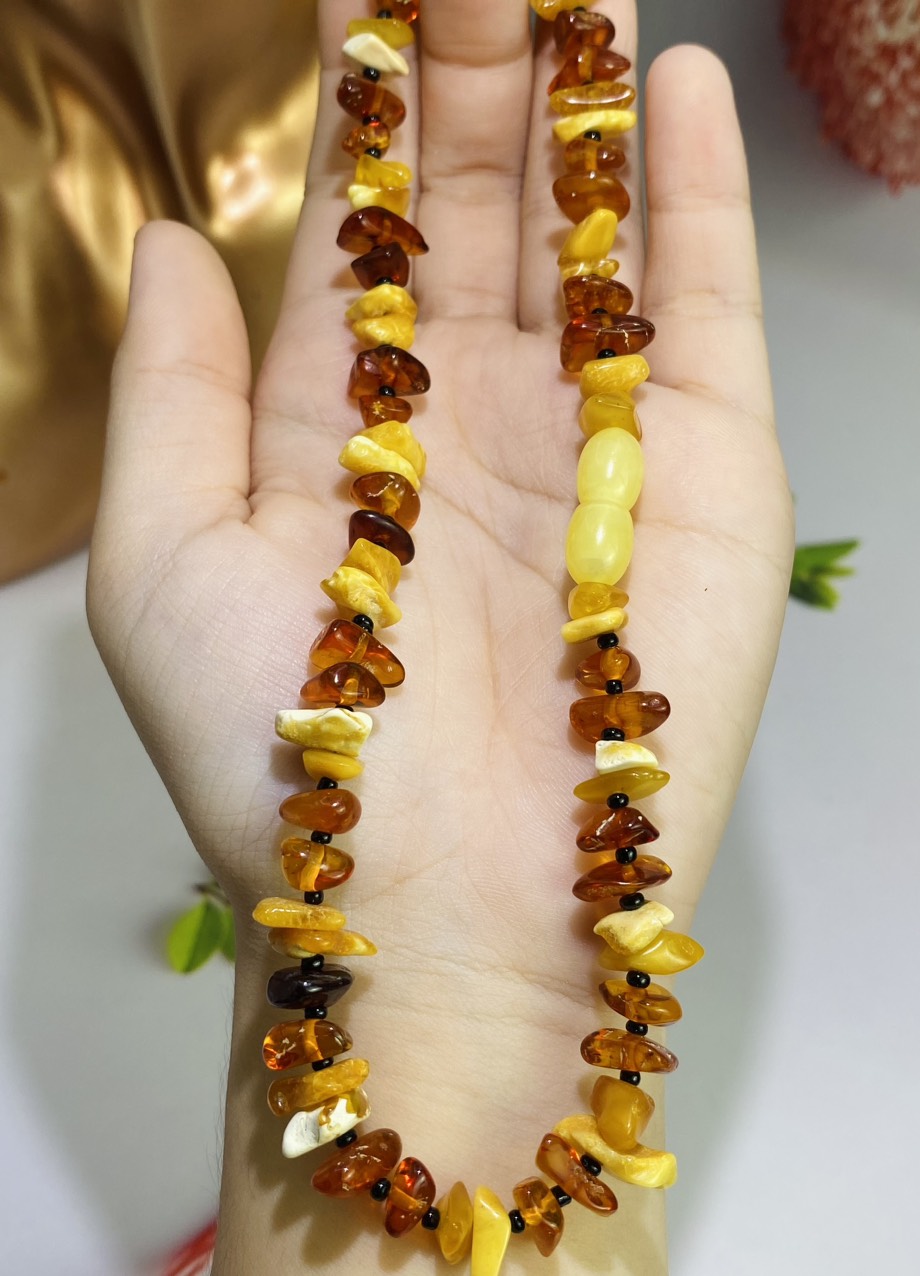 Chocker Hổ phách Mật lạp và Hoàng gia dạng thô