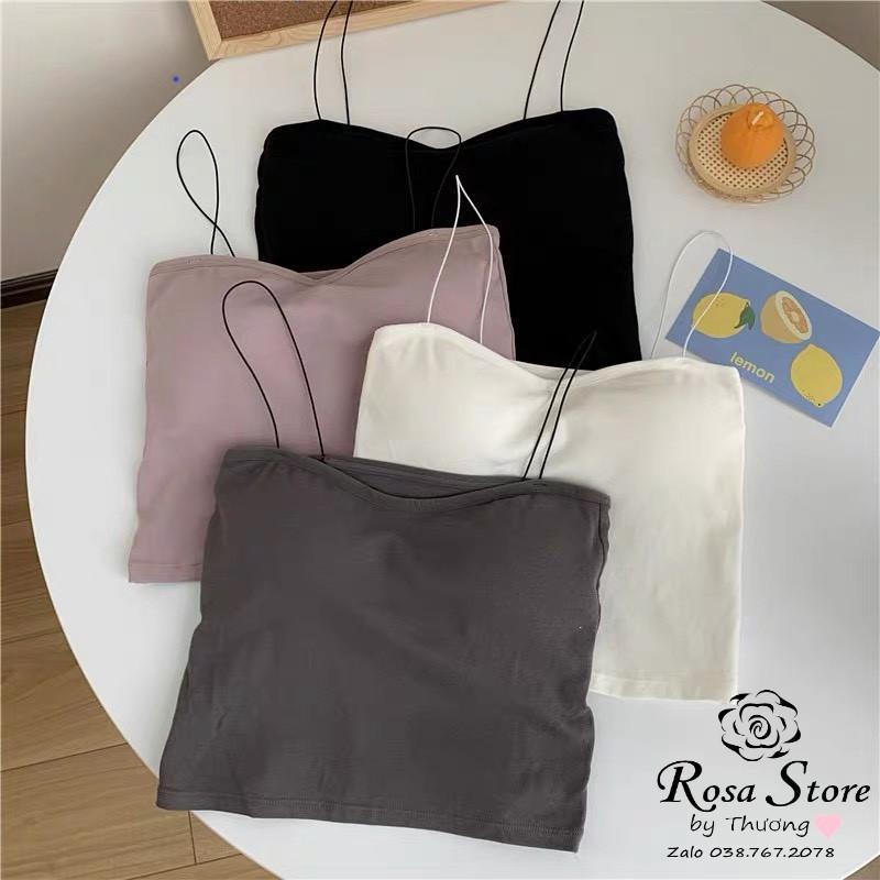 Áo Dây – Áo Bra Croptop Thun Tăm Có Mút Ngực Tháo Rời Được – Kiểu Dáng Basic Dễ Phối Đồ