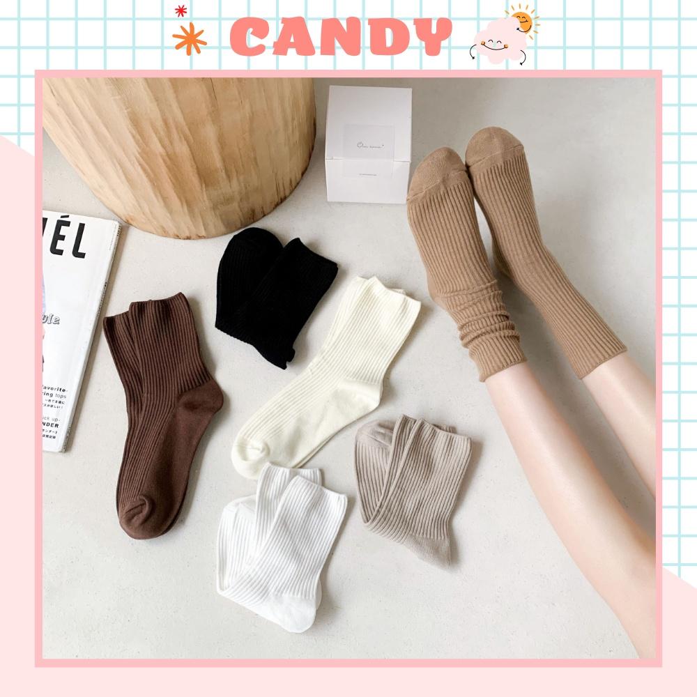 Tất nữ vớ nữ cổ trung, Set 5 đôi tất nữ phong cách Hàn Quốc, co dãn 4 chiều, chất liệu cotton Hàn cao cấp TN-179