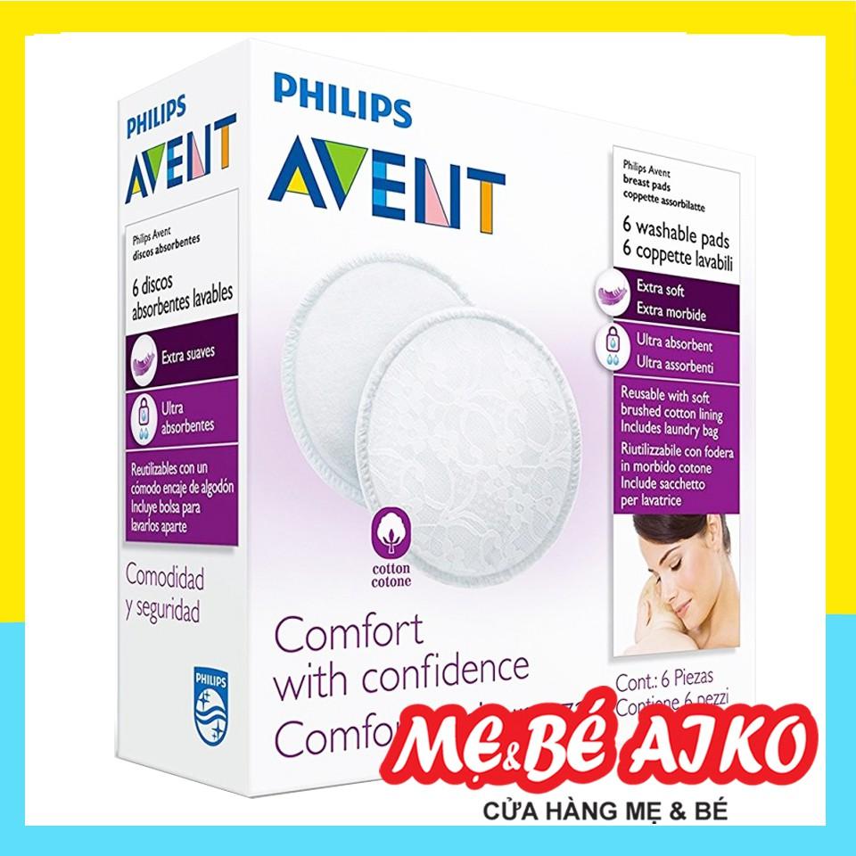 Miếng lót thấm sữa Philips Avent dùng nhiều lần (6 cái/hộp) SCF155/06