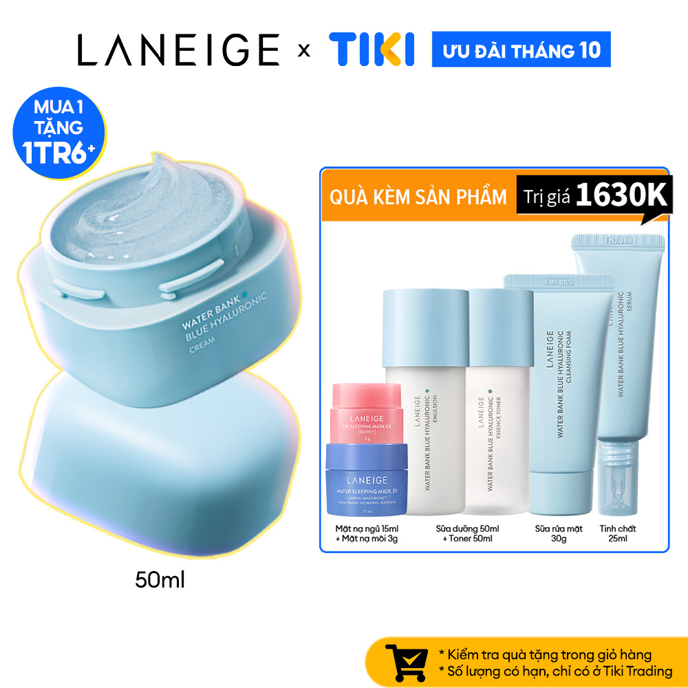 Kem Dưỡng Ẩm Dành Cho Da Dầu Và Da Hỗn Hợp Laneige Water Bank Blue HA Cream Oily 50ml