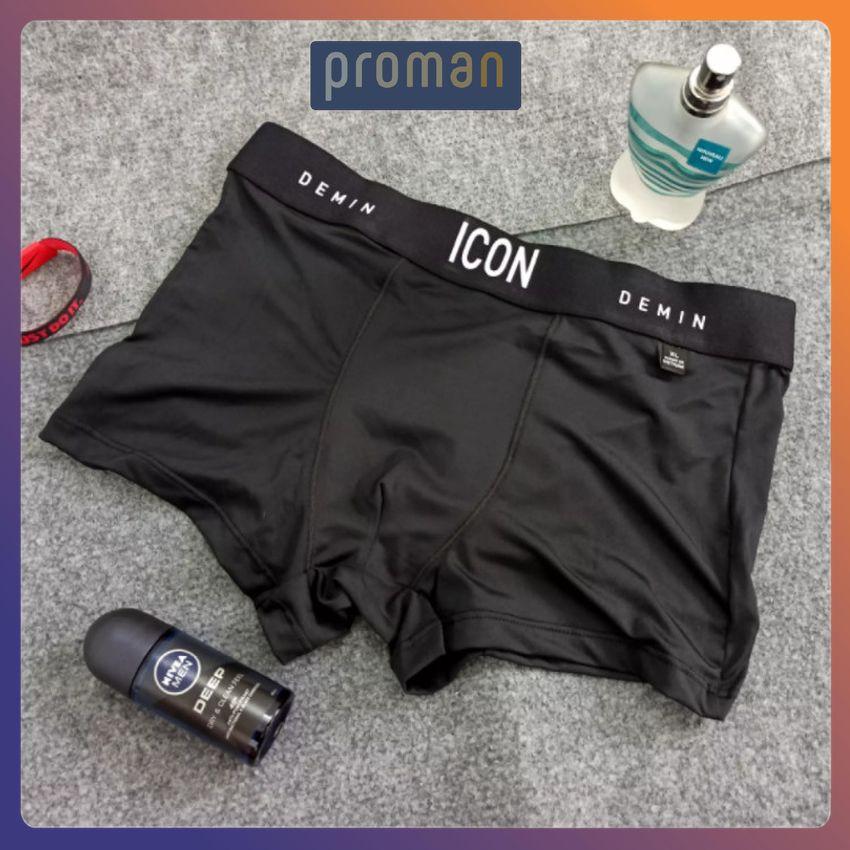 Quần Lót Nam Boxer Thun Lạnh ICON Co dãn 4 chiều, Quần sịp Nam Thun Lạnh Boxer ICON Denim Loại 1 SI01 - MS66